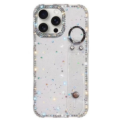 Rhinestone Glitter Wristband Holder Phone Case, For iPhone 16 Pro, For iPhone 16 Plus, For iPhone 16, For iPhone 15 Pro Max
