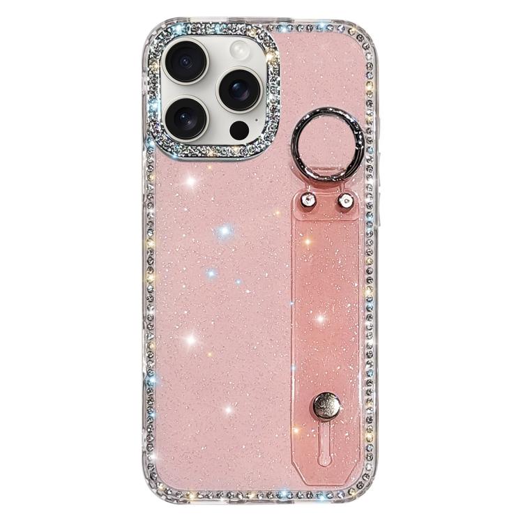 Rhinestone Glitter Wristband Holder Phone Case, For iPhone 16 Pro, For iPhone 16 Plus, For iPhone 16, For iPhone 15 Pro Max