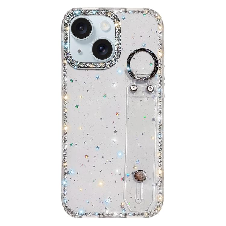 Rhinestone Glitter Wristband Holder Phone Case, For iPhone 15 Pro, For iPhone 15, For iPhone 14, For iPhone 14 Pro