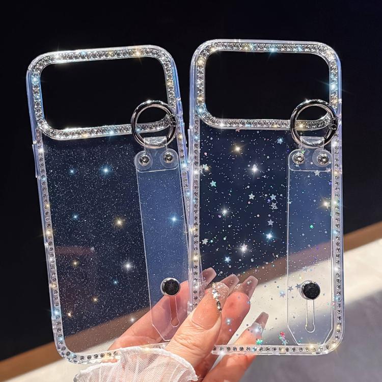 Rhinestone Glitter Wristband Holder Phone Case, For iPhone 14 Pro Max, For iPhone 13 Pro Max, For iPhone 13 Pro, For iPhone 13