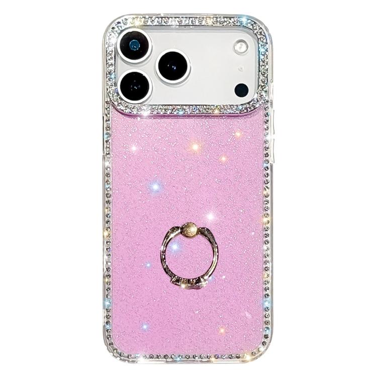 Rhinestone Ring Holder Dual-side IMD PC Hybrid TPU Phone Case, For iPhone 17 Pro Max, For iPhone 17 Pro, For iPhone 17, For iPhone Air