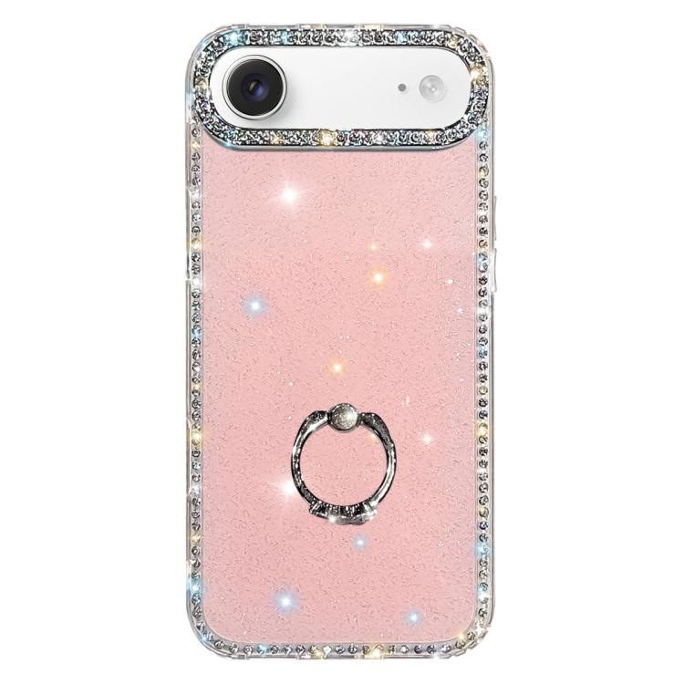 Rhinestone Ring Holder Dual-side IMD PC Hybrid TPU Phone Case, For iPhone 17 Pro Max, For iPhone 17 Pro, For iPhone 17, For iPhone Air