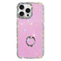 Rhinestone Ring Holder Dual-side IMD PC Hybrid TPU Phone Case, For iPhone 16 Pro Max, For iPhone 16 Pro, For iPhone 16 Plus, For iPhone 16