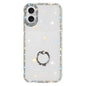Rhinestone Ring Holder Dual-side IMD PC Hybrid TPU Phone Case, For iPhone 16 Pro Max, For iPhone 16 Pro, For iPhone 16 Plus, For iPhone 16