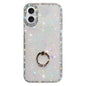 Rhinestone Ring Holder Dual-side IMD PC Hybrid TPU Phone Case, For iPhone 16 Pro Max, For iPhone 16 Pro, For iPhone 16 Plus, For iPhone 16