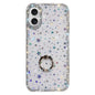 Rhinestone Ring Holder Dual-side IMD PC Hybrid TPU Phone Case, For iPhone 16 Pro Max, For iPhone 16 Pro, For iPhone 16 Plus, For iPhone 16