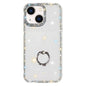 Rhinestone Ring Holder Dual-side IMD PC Hybrid TPU Phone Case, For iPhone 13