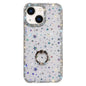 Rhinestone Ring Holder Dual-side IMD PC Hybrid TPU Phone Case, For iPhone 13