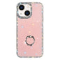 Rhinestone Ring Holder Dual-side IMD PC Hybrid TPU Phone Case, For iPhone 13