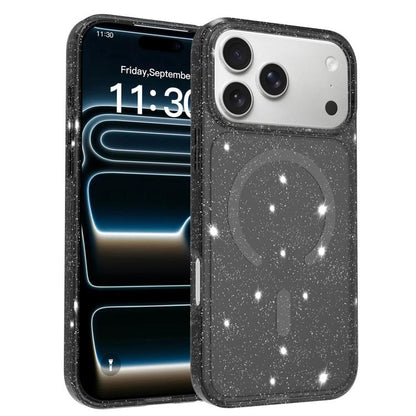 Clear Glitter Magnetic PC Hybrid TPU Phone Case, For iPhone 17 Pro Max, For iPhone 17 Pro, For iPhone 17, For iPhone Air, For iPhone 16 Pro Max, For iPhone 16 Pro, For iPhone 16 Plus, For iPhone 16