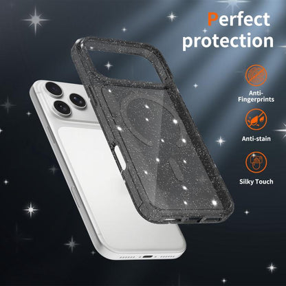 Clear Glitter Magnetic PC Hybrid TPU Phone Case, For iPhone 17 Pro Max, For iPhone 17 Pro, For iPhone 17, For iPhone Air, For iPhone 16 Pro Max, For iPhone 16 Pro, For iPhone 16 Plus, For iPhone 16