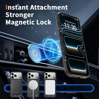 Clear Glitter Magnetic PC Hybrid TPU Phone Case, For iPhone 17 Pro Max, For iPhone 17 Pro, For iPhone 17, For iPhone Air, For iPhone 16 Pro Max, For iPhone 16 Pro, For iPhone 16 Plus, For iPhone 16