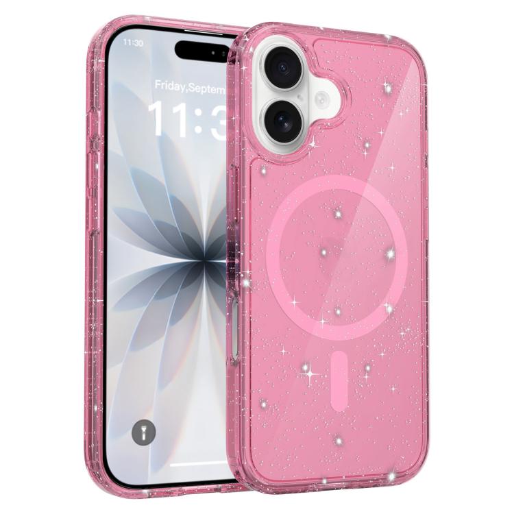 Clear Glitter Magnetic PC Hybrid TPU Phone Case, For iPhone 17 Pro Max, For iPhone 17 Pro, For iPhone 17, For iPhone Air, For iPhone 16 Pro Max, For iPhone 16 Pro, For iPhone 16 Plus, For iPhone 16
