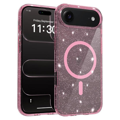 Clear Glitter Magnetic PC Hybrid TPU Phone Case, For iPhone 17 Pro Max, For iPhone 17 Pro, For iPhone 17, For iPhone Air, For iPhone 16 Pro Max, For iPhone 16 Pro, For iPhone 16 Plus, For iPhone 16