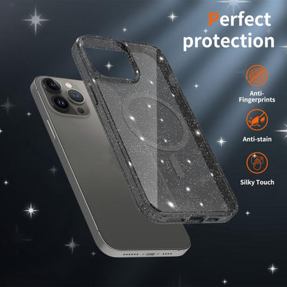 Clear Glitter Magnetic PC Hybrid TPU Phone Case, For iPhone 13 Pro, For iPhone 12, For iPhone 12 Pro Max, For iPhone 12 Pro