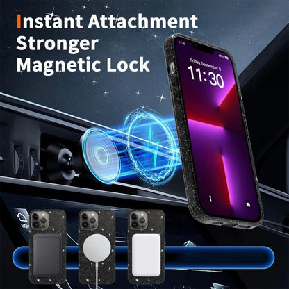 Clear Glitter Magnetic PC Hybrid TPU Phone Case, For iPhone 13 Pro, For iPhone 12, For iPhone 12 Pro Max, For iPhone 12 Pro