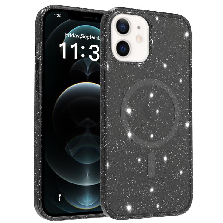 Clear Glitter Magnetic PC Hybrid TPU Phone Case, For iPhone 13 Pro, For iPhone 12, For iPhone 12 Pro Max, For iPhone 12 Pro