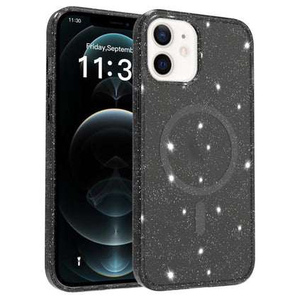 Clear Glitter Magnetic PC Hybrid TPU Phone Case, For iPhone 13 Pro, For iPhone 12, For iPhone 12 Pro Max, For iPhone 12 Pro