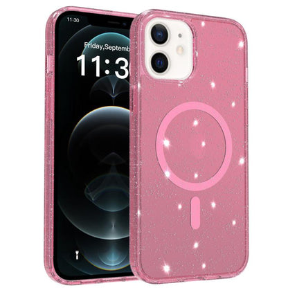 Clear Glitter Magnetic PC Hybrid TPU Phone Case, For iPhone 13 Pro, For iPhone 12, For iPhone 12 Pro Max, For iPhone 12 Pro