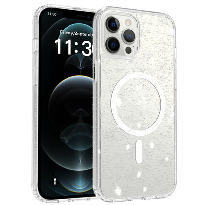 Clear Glitter Magnetic PC Hybrid TPU Phone Case, For iPhone 13 Pro, For iPhone 12, For iPhone 12 Pro Max, For iPhone 12 Pro
