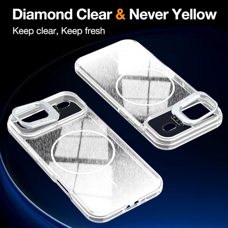 Glitter Gradient Magnetic Lens Frame Holder Phone Case, For iPhone Air, For iPhone 16 Pro Max, For iPhone 16 Pro, For iPhone 16 Plus