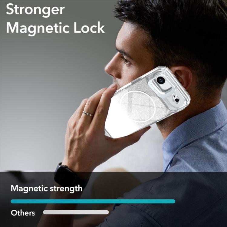 Glitter Gradient Magnetic Lens Frame Holder Phone Case, For iPhone Air, For iPhone 16 Pro Max, For iPhone 16 Pro, For iPhone 16 Plus