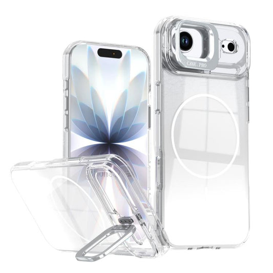 Glitter Gradient Magnetic Lens Frame Holder Phone Case, For iPhone Air, For iPhone 16 Pro Max, For iPhone 16 Pro, For iPhone 16 Plus
