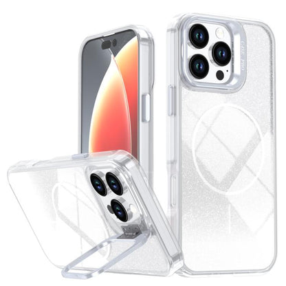 Glitter Gradient Magnetic Lens Frame Holder Phone Case, For iPhone Air, For iPhone 16 Pro Max, For iPhone 16 Pro, For iPhone 16 Plus