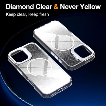 Glitter Gradient Magnetic Lens Frame Holder Phone Case, For iPhone 16, For iPhone 15 Pro Max, For iPhone 15 Pro, For iPhone 15 Plus