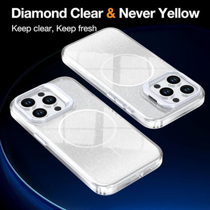 Glitter Gradient Magnetic Lens Frame Holder Phone Case, For iPhone 14 Pro Max, For iPhone 13 Pro Max, For iPhone 13 Pro