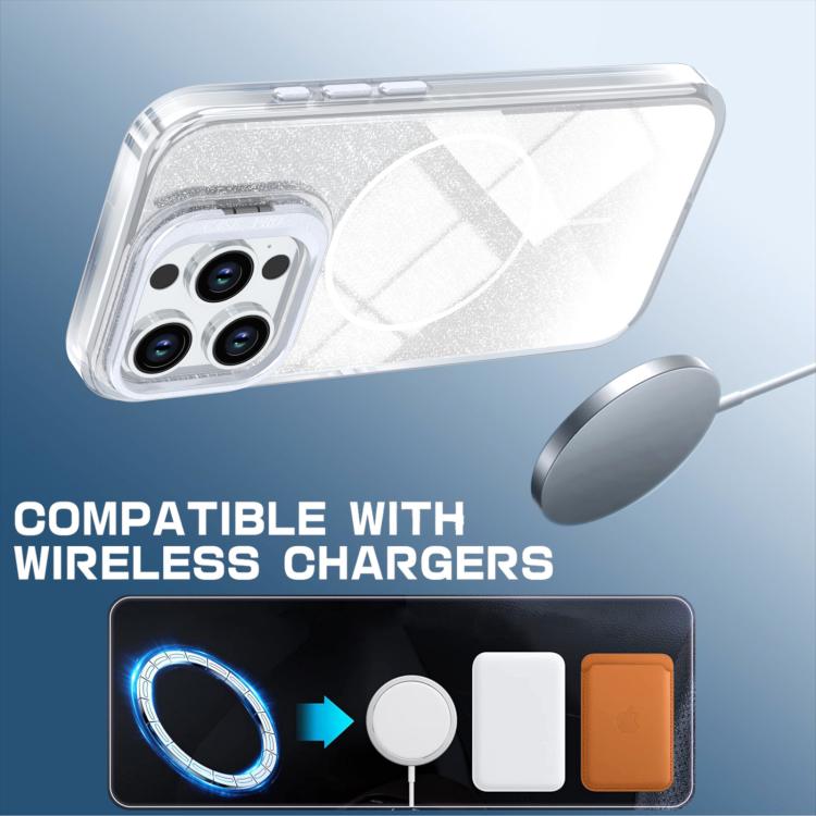 Glitter Gradient Magnetic Lens Frame Holder Phone Case, For iPhone 14 Pro Max, For iPhone 13 Pro Max, For iPhone 13 Pro