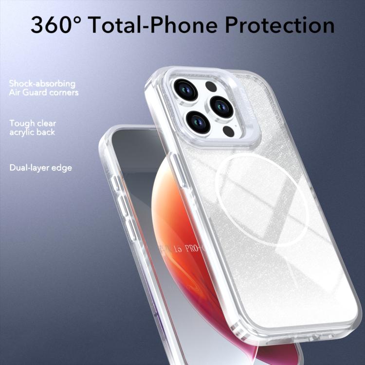Glitter Gradient Magnetic Lens Frame Holder Phone Case, For iPhone 14 Pro Max, For iPhone 13 Pro Max, For iPhone 13 Pro