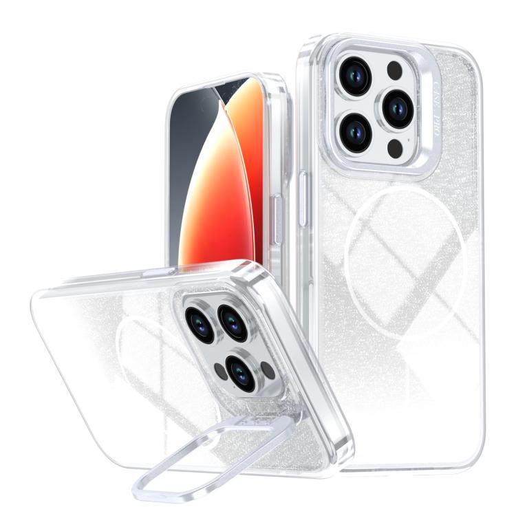 Glitter Gradient Magnetic Lens Frame Holder Phone Case, For iPhone 14 Pro Max, For iPhone 13 Pro Max, For iPhone 13 Pro