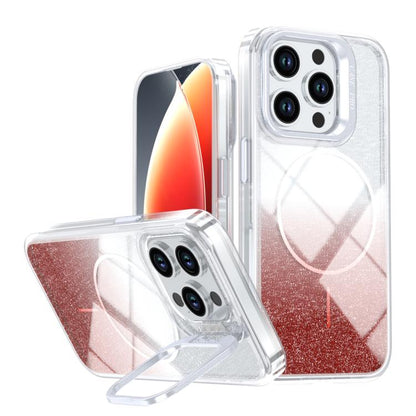 Glitter Gradient Magnetic Lens Frame Holder Phone Case, For iPhone 14 Pro Max, For iPhone 13 Pro Max, For iPhone 13 Pro