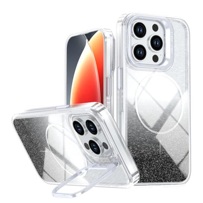 Glitter Gradient Magnetic Lens Frame Holder Phone Case, For iPhone 14 Pro Max, For iPhone 13 Pro Max, For iPhone 13 Pro