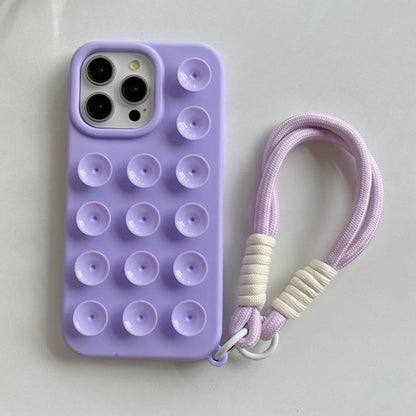 Simple Suction Cup Silicone Phone Case with Lanyard, For iPhone 16 Pro Max, For iPhone 16 Pro, For iPhone 16 Plus, For iPhone 16