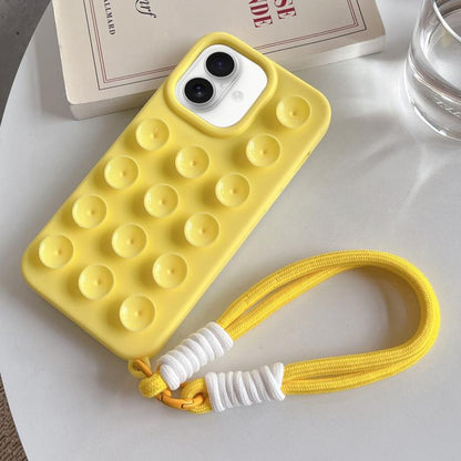 Simple Suction Cup Silicone Phone Case with Lanyard, For iPhone 16 Pro Max, For iPhone 16 Pro, For iPhone 16 Plus, For iPhone 16
