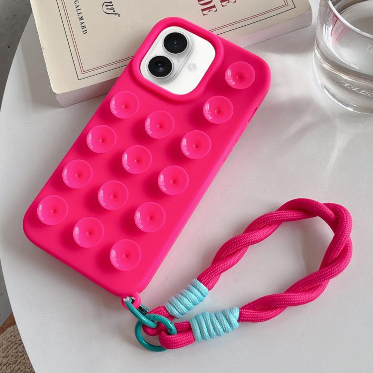Simple Suction Cup Silicone Phone Case with Lanyard, For iPhone 16 Pro Max, For iPhone 16 Pro, For iPhone 16 Plus, For iPhone 16