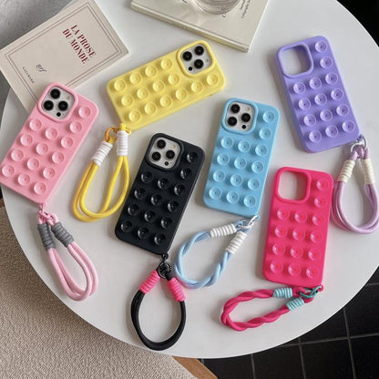 Simple Suction Cup Silicone Phone Case with Lanyard, For iPhone 16 Pro Max, For iPhone 16 Pro, For iPhone 16 Plus, For iPhone 16