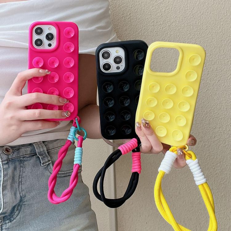 Simple Suction Cup Silicone Phone Case with Lanyard, For iPhone 16 Pro Max, For iPhone 16 Pro, For iPhone 16 Plus, For iPhone 16