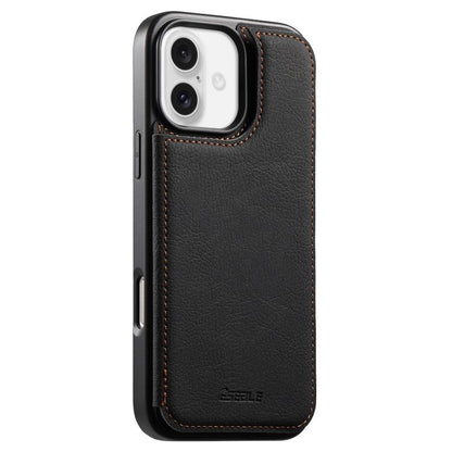 ESEBLE Retro Texture Double Buckle Card Slot Phone Case, For iPhone 17e / 16e, For iPhone 17 Pro Max, For iPhone 17 Pro, For iPhone 17, For iPhone Air, For iPhone 16 Pro Max, For iPhone 16 Pro, For iPhone 16
