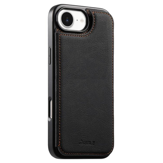 ESEBLE Retro Texture Double Buckle Card Slot Phone Case, For iPhone 17e / 16e, For iPhone 17 Pro Max, For iPhone 17 Pro, For iPhone 17, For iPhone Air, For iPhone 16 Pro Max, For iPhone 16 Pro, For iPhone 16
