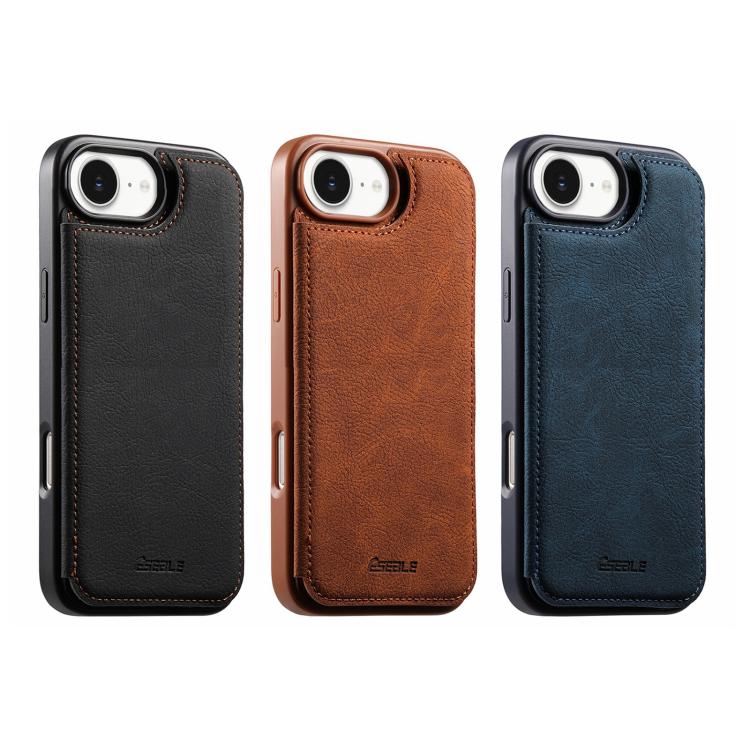 ESEBLE Retro Texture Double Buckle Card Slot Phone Case, For iPhone 17e / 16e, For iPhone 17 Pro Max, For iPhone 17 Pro, For iPhone 17, For iPhone Air, For iPhone 16 Pro Max, For iPhone 16 Pro, For iPhone 16