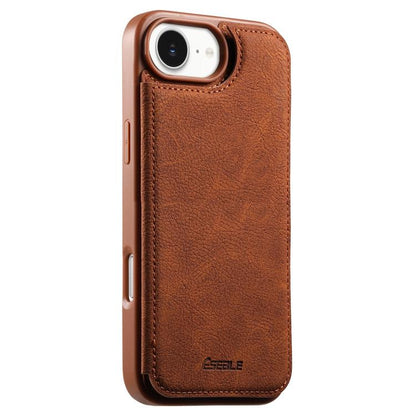 ESEBLE Retro Texture Double Buckle Card Slot Phone Case, For iPhone 17e / 16e, For iPhone 17 Pro Max, For iPhone 17 Pro, For iPhone 17, For iPhone Air, For iPhone 16 Pro Max, For iPhone 16 Pro, For iPhone 16