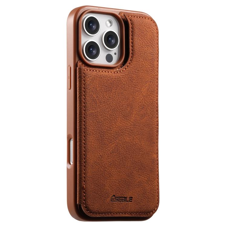 ESEBLE Retro Texture Double Buckle Card Slot Phone Case, For iPhone 17e / 16e, For iPhone 17 Pro Max, For iPhone 17 Pro, For iPhone 17, For iPhone Air, For iPhone 16 Pro Max, For iPhone 16 Pro, For iPhone 16