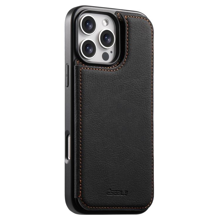 ESEBLE Retro Texture Double Buckle Card Slot Phone Case, For iPhone 17e / 16e, For iPhone 17 Pro Max, For iPhone 17 Pro, For iPhone 17, For iPhone Air, For iPhone 16 Pro Max, For iPhone 16 Pro, For iPhone 16