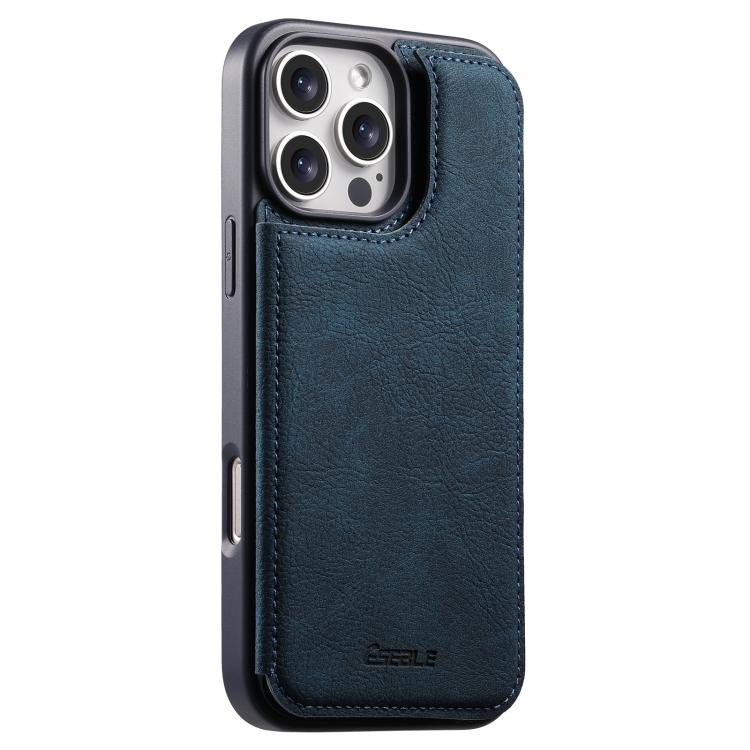 ESEBLE Retro Texture Double Buckle Card Slot Phone Case, For iPhone 17e / 16e, For iPhone 17 Pro Max, For iPhone 17 Pro, For iPhone 17, For iPhone Air, For iPhone 16 Pro Max, For iPhone 16 Pro, For iPhone 16