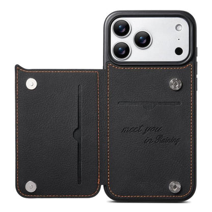 ESEBLE Retro Texture Double Buckle Card Slot Phone Case, For iPhone 15 Pro Max, For iPhone 15 Pro, For iPhone 15, For iPhone 14 / 13, For iPhone 14 Pro, For iPhone 14 Pro Max, For iPhone 13 Pro Max, For iPhone 13 Pro