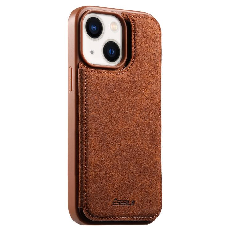 ESEBLE Retro Texture Double Buckle Card Slot Phone Case, For iPhone 15 Pro Max, For iPhone 15 Pro, For iPhone 15, For iPhone 14 / 13, For iPhone 14 Pro, For iPhone 14 Pro Max, For iPhone 13 Pro Max, For iPhone 13 Pro