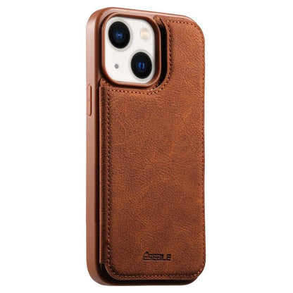 ESEBLE Retro Texture Double Buckle Card Slot Phone Case, For iPhone 15 Pro Max, For iPhone 15 Pro, For iPhone 15, For iPhone 14 / 13, For iPhone 14 Pro, For iPhone 14 Pro Max, For iPhone 13 Pro Max, For iPhone 13 Pro